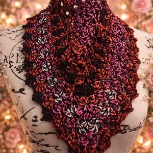 Handmade Crochet Bandana/Kerchief V-Day Edition